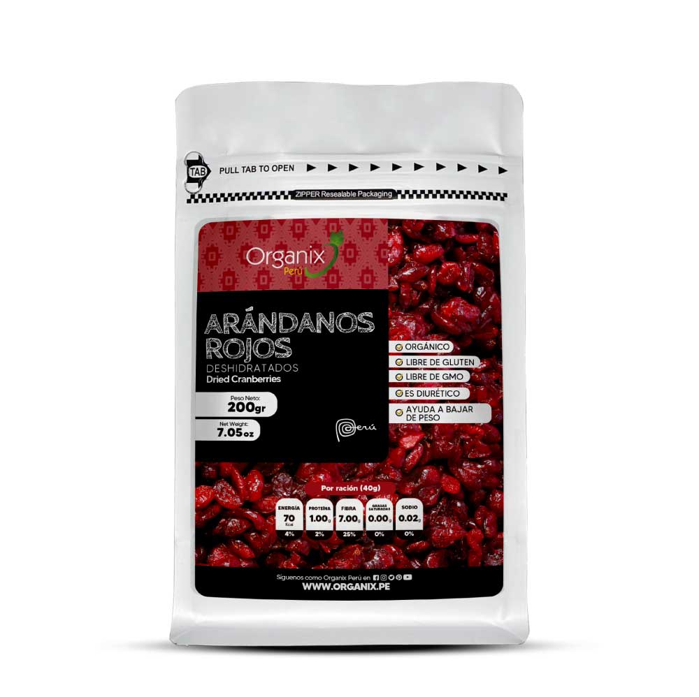 Arándanos Rojos Deshidratados Organix Perú