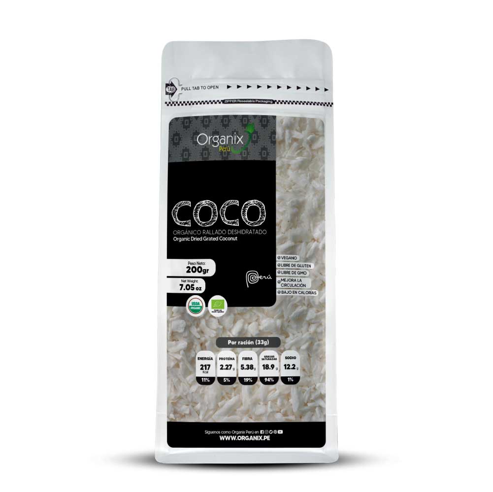 Coco Rallado Deshidratado Organix Perú