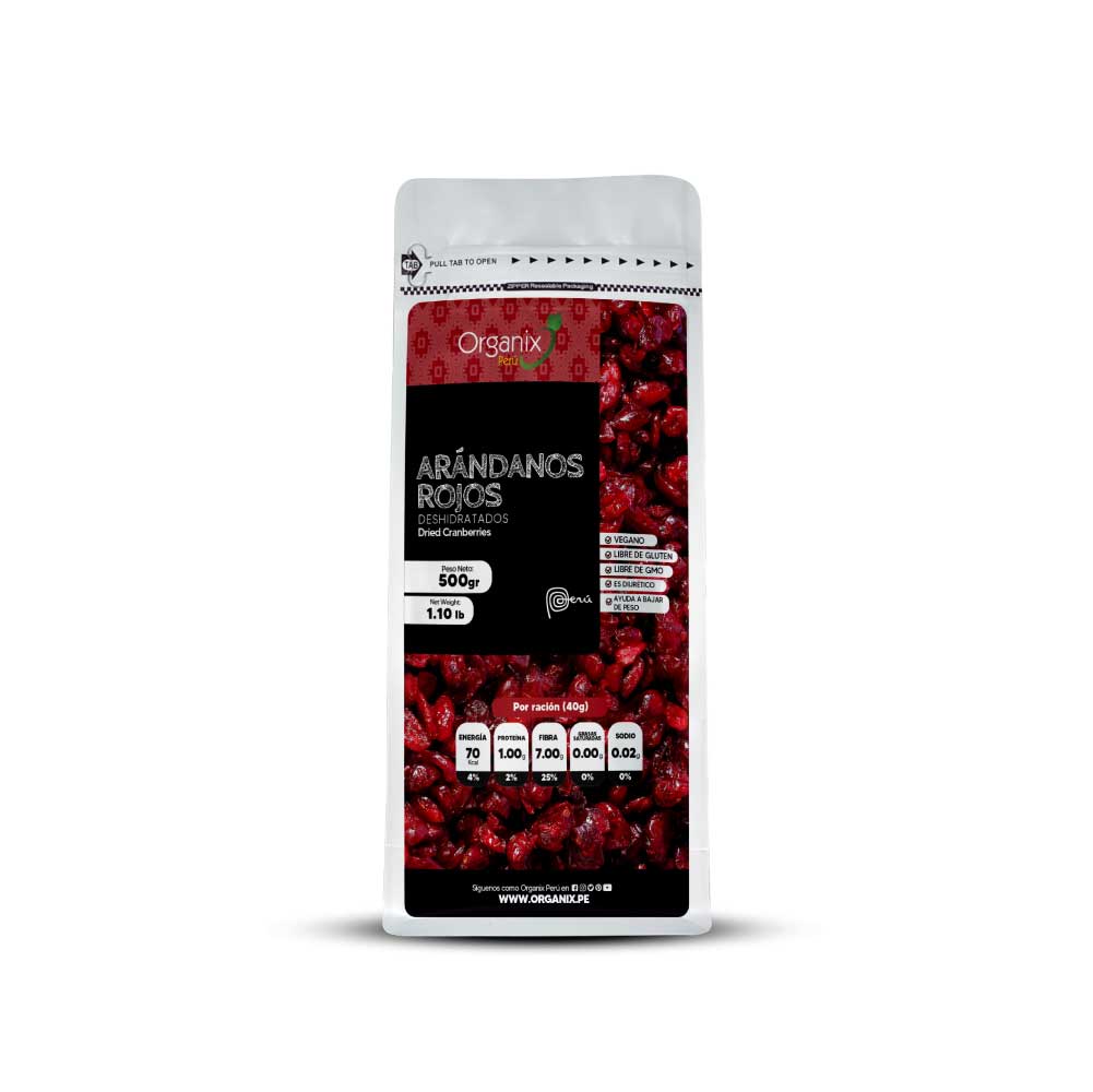 Arándanos Rojos Deshidratados Organix Perú