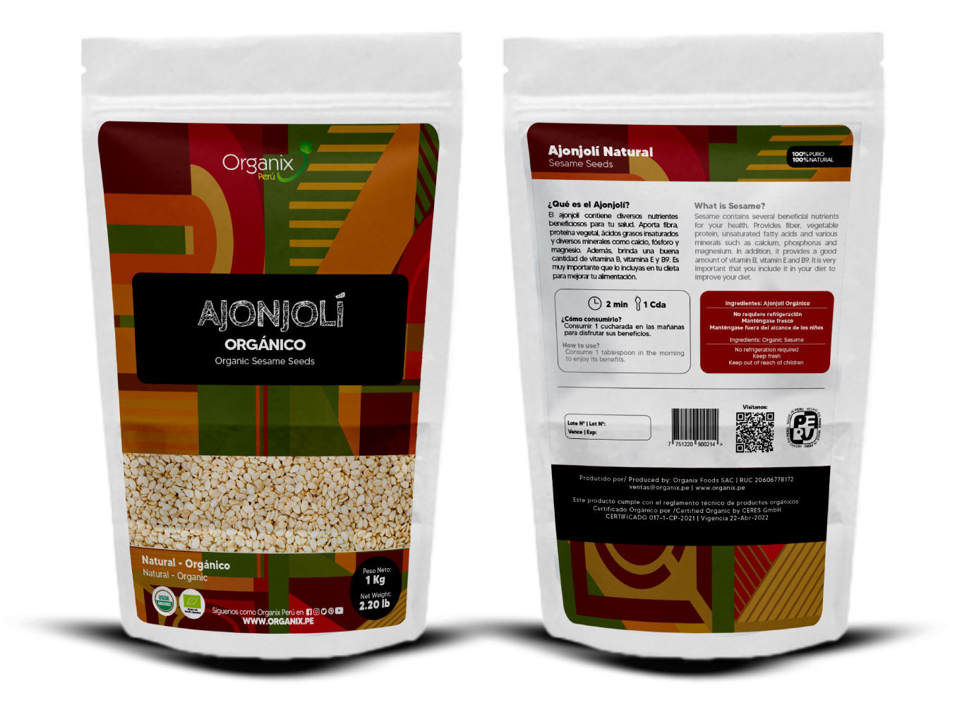 Ajonjolí Natural Organix Perú