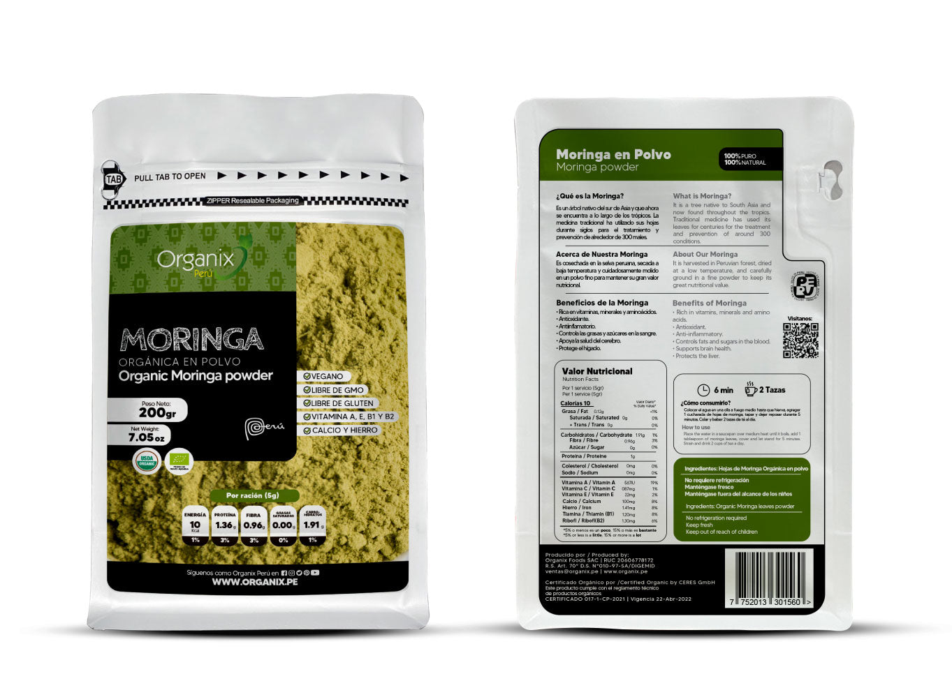 Moringa en Polvo Organix Perú
