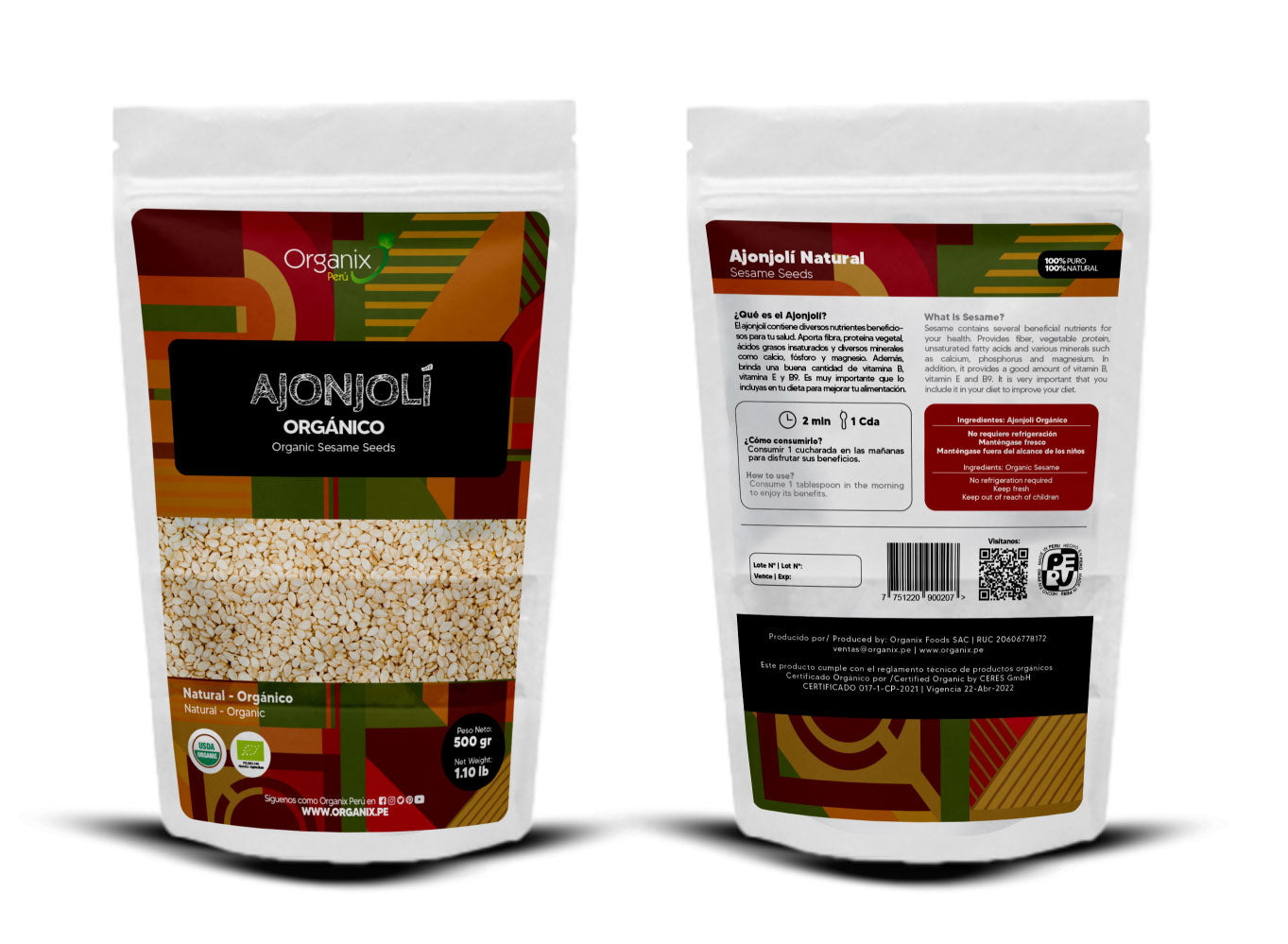 Ajonjolí Natural Organix Perú