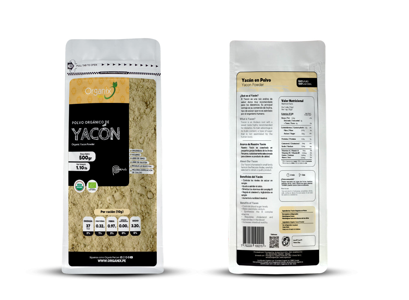 Yacón en Polvo Organix Perú