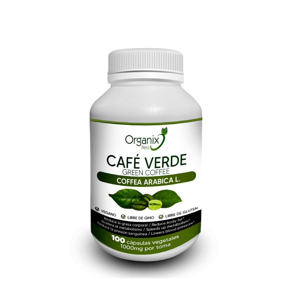 Cápsulas de Café Verde Organix Perú - 1000mg x toma