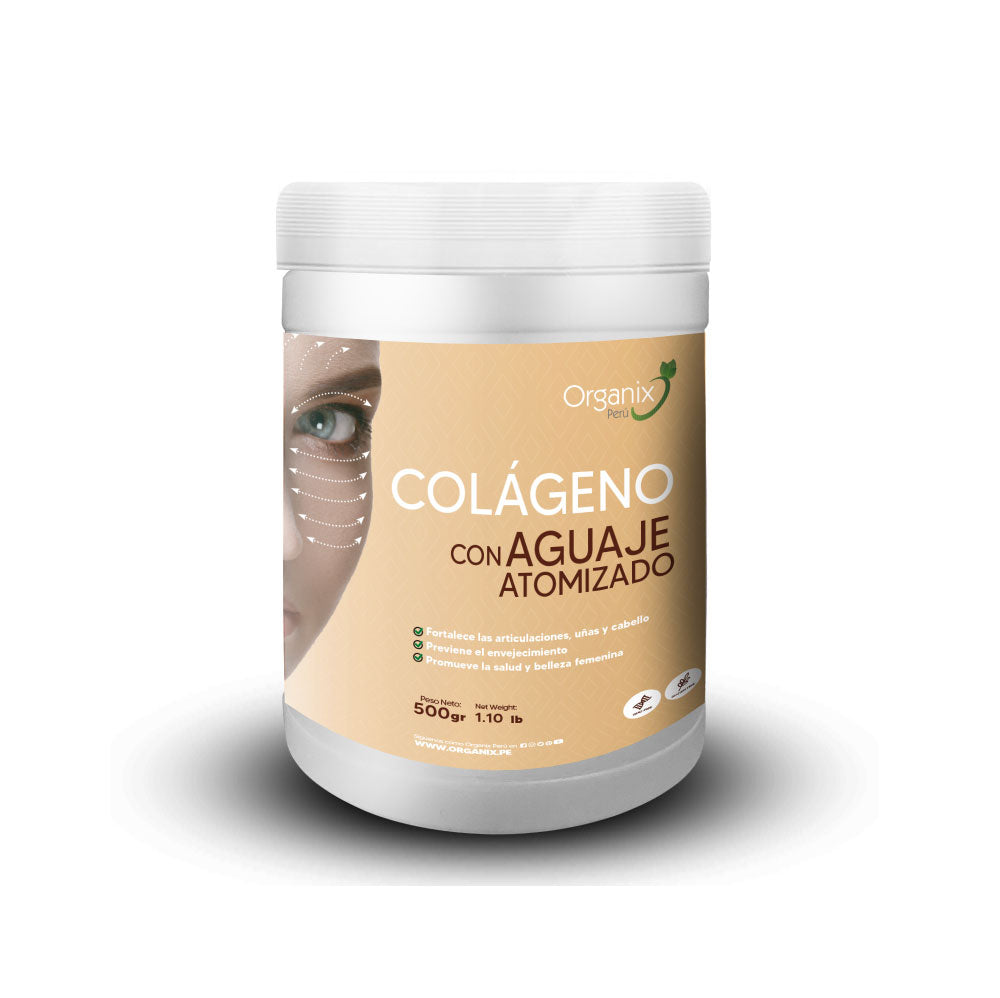 Colágeno Hidrolizado en Polvo & Aguaje Atomizado 500gr Organix Perú - Bovino Tipo I