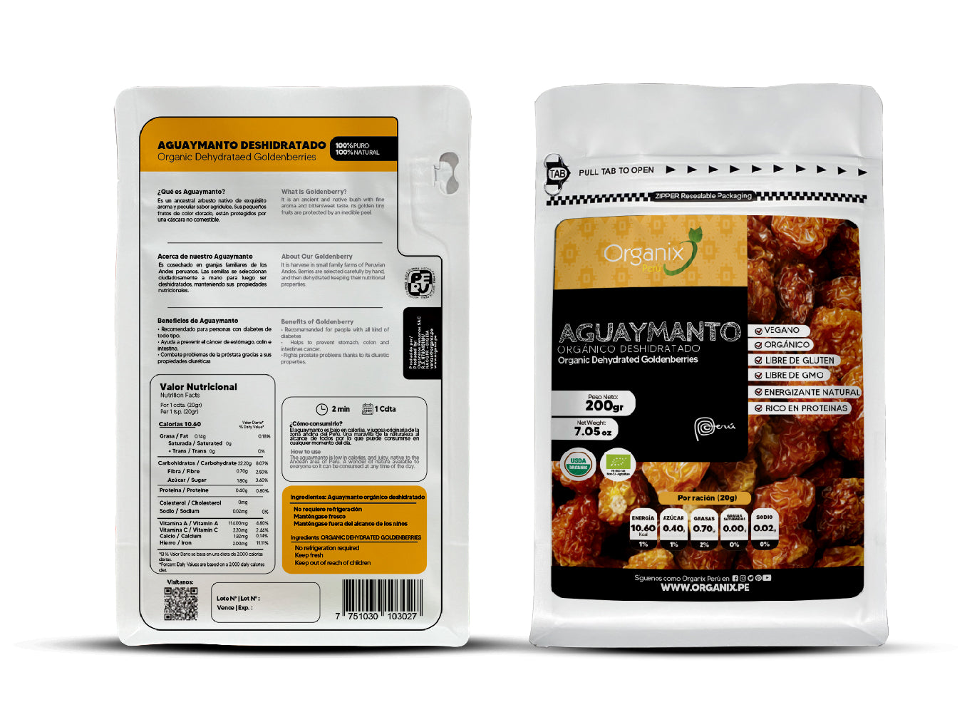 Aguaymanto Deshidratado Organix Perú