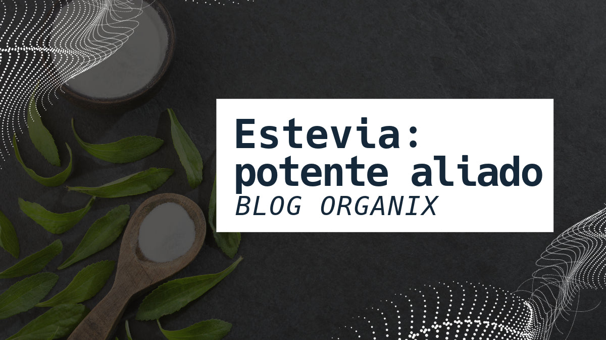Ilustración de hojas de estevia con probióticos naturales, representando sus beneficios para la salud y su potencial anticancerígeno según estudio científico de 2025