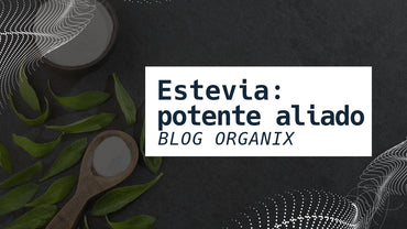 Ilustración de hojas de estevia con probióticos naturales, representando sus beneficios para la salud y su potencial anticancerígeno según estudio científico de 2025