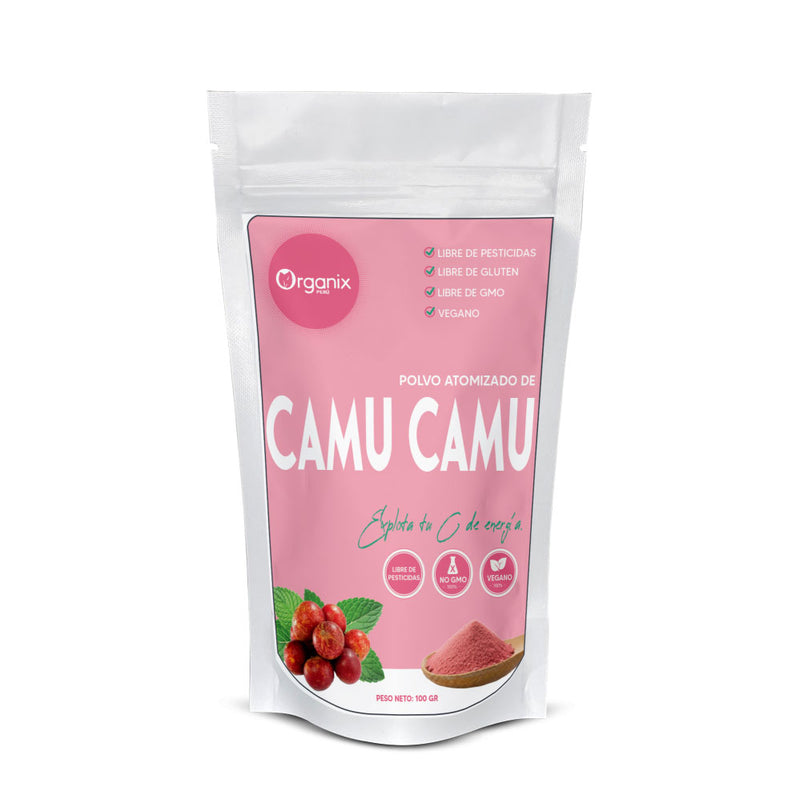 Camu Camu Atomizado en Polvo Organix Perú 100% natural, alto en vitamina C, superalimento amazónico antioxidante