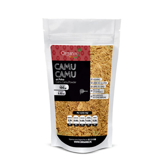 Camu Camu en polvo 100% natural Organix Perú superalimento antioxidante.