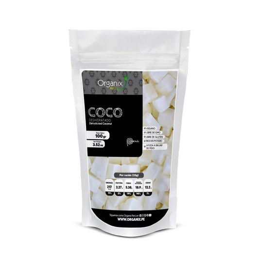 Coco Deshidratado en Dados Organix Perú