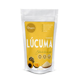 Harina de Lúcuma Organix Perú en envase natural, superalimento peruano rico en fibra y antioxidantes.