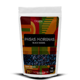 Pasas Morenas Organix Perú 1kg bag of nutritious black raisins rich in natural sugars, fiber, and minerals for a healthy energy boost