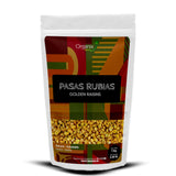Bag of Pasas Rubias Organix Perú golden raisins, 1 kg pack, known for being a nutritious source of natural sugars, fiber, and essential minerals.