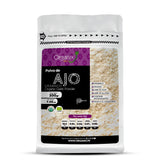 Ajo en Polvo Organix Perú 200g paquete, suplemento nutritivo para reducir colesterol y fortalecer el sistema inmunitario.