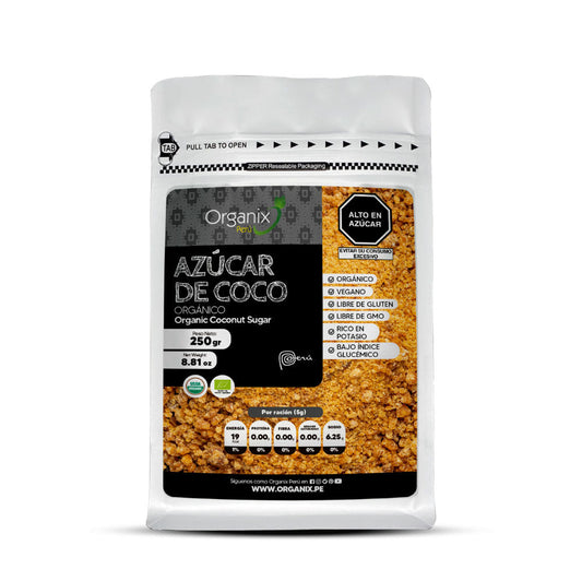 Azúcar de Coco Organix Perú de 250g | Endulzante Saludable