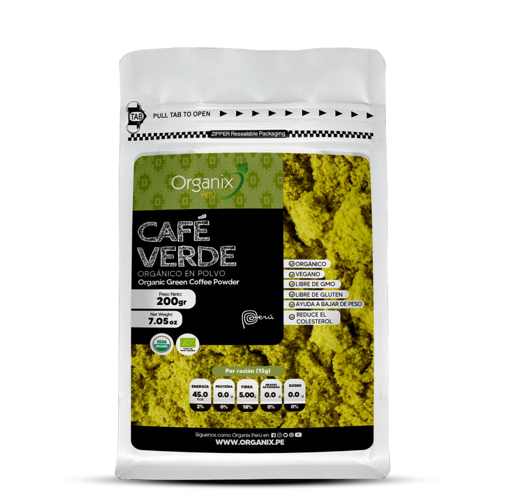 Café Verde en Polvo Organix Perú