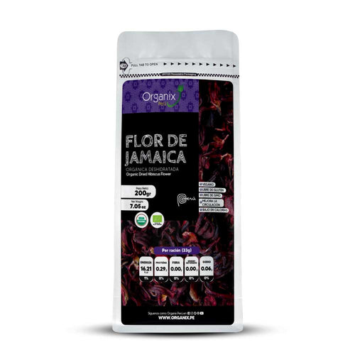 Flor de Jamaica Deshidratada Organix Perú en doypack ecológico 100% natural