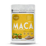 Doypack de Harina de Maca Amarilla Gelatinizada Organix Perú, suplemento natural andino 100% puro, energizante y nutritivo, ideal para smoothies y batidos saludables.