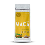 Doypack de Harina de Maca Amarilla Gelatinizada Organix Perú, suplemento natural andino 100% puro, energizante y nutritivo, ideal para smoothies y batidos saludables.