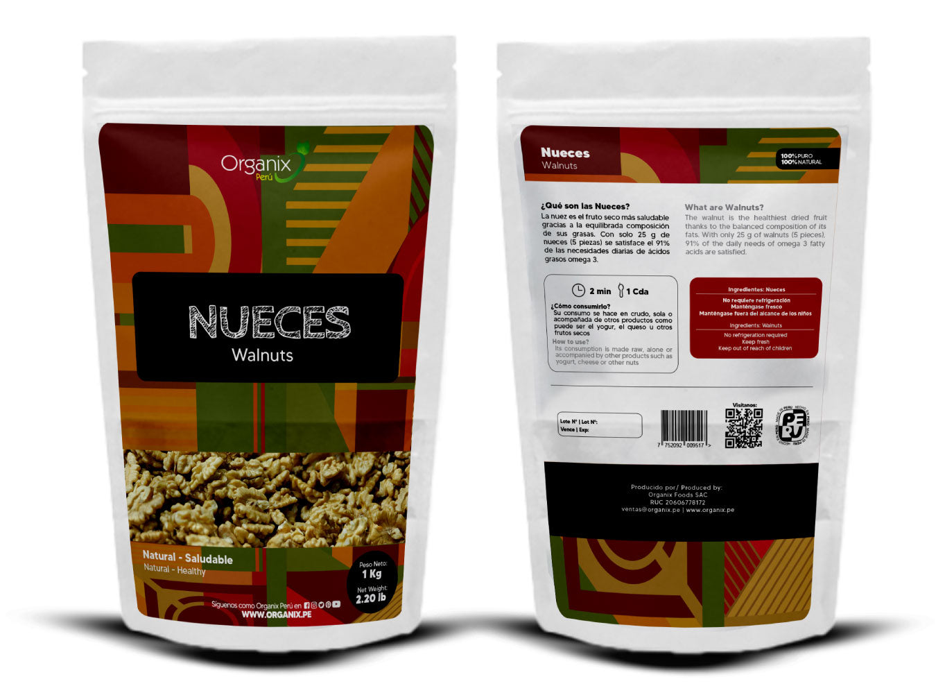 Nueces de Nogal Peladas Organix Perú