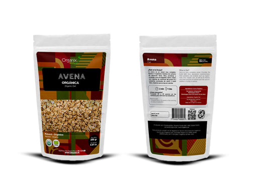 Bolsa de Avena Orgánica Organix Perú - Alimento rico en fibra, proteínas y minerales como hierro, magnesio y zinc, ideal para una dieta saludable