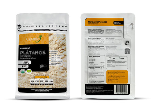 Harina de Plátano Organix Perú | Repostería y Fitness
