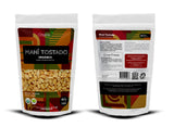 Front and back view of Organix Perú Maní Tostado Orgánico packaging, showcasing organic roasted peanuts in a 500g bag.