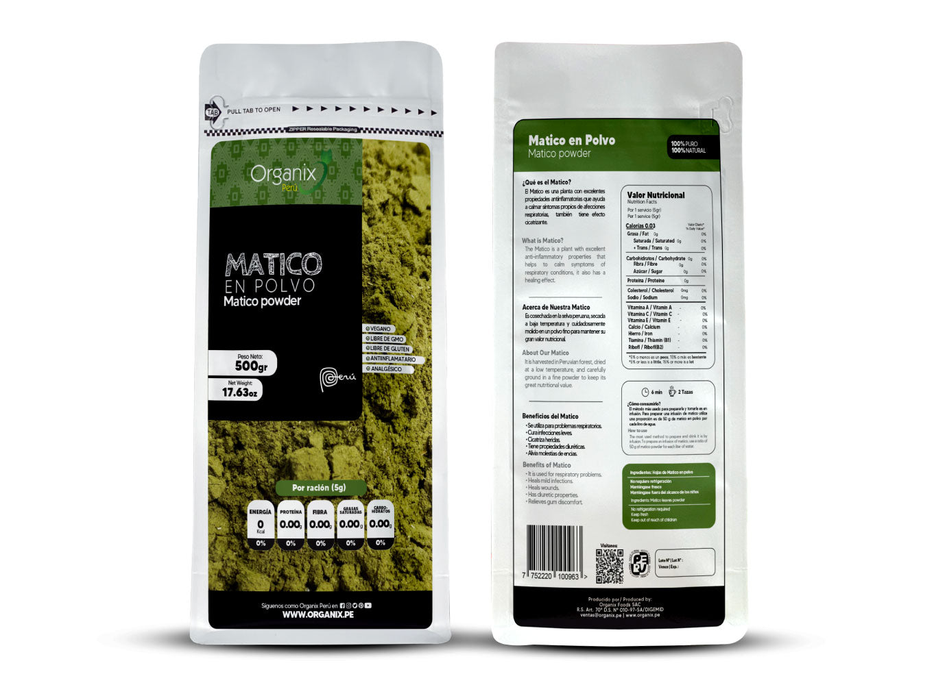Matico en Polvo Organix Perú