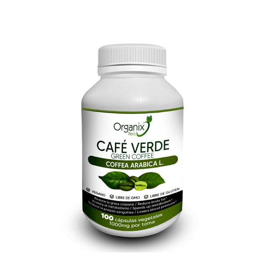 Cápsulas de Café Verde Organix Perú - 1000mg x toma