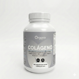 Cápsulas de Colágeno Tipo II con Ácido Hialurónico y Vitamina C Organix Perú, suplemento para articulaciones y piel, frasco con cápsulas