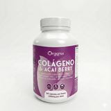 Cápsulas de Colágeno Hidrolizado Tipo II con Ácido Hialurónico y Acaí de Organix Perú en envase natural