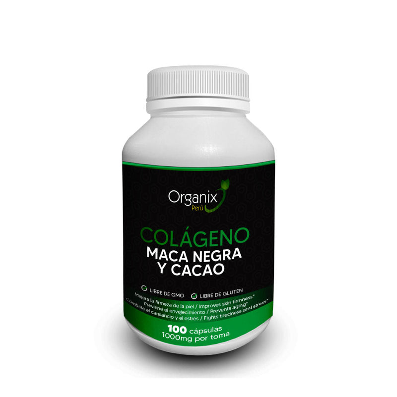 Cápsulas de Colágeno Hidrolizado & Maca Negra y Cacao Organix Perú - 1000mg x toma
