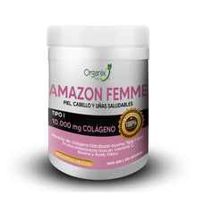 Pote de colágeno hidrolizado Amazon Femme. Mejora la salud de tu piel, uñas y cabello con nuestra fórmula avanzada para una belleza radiante y fortalecida desde adentro