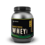 WARIUS PROTEIN pote 900 g — envase blanco con etiqueta vainilla-cacao y logo Organix Perú