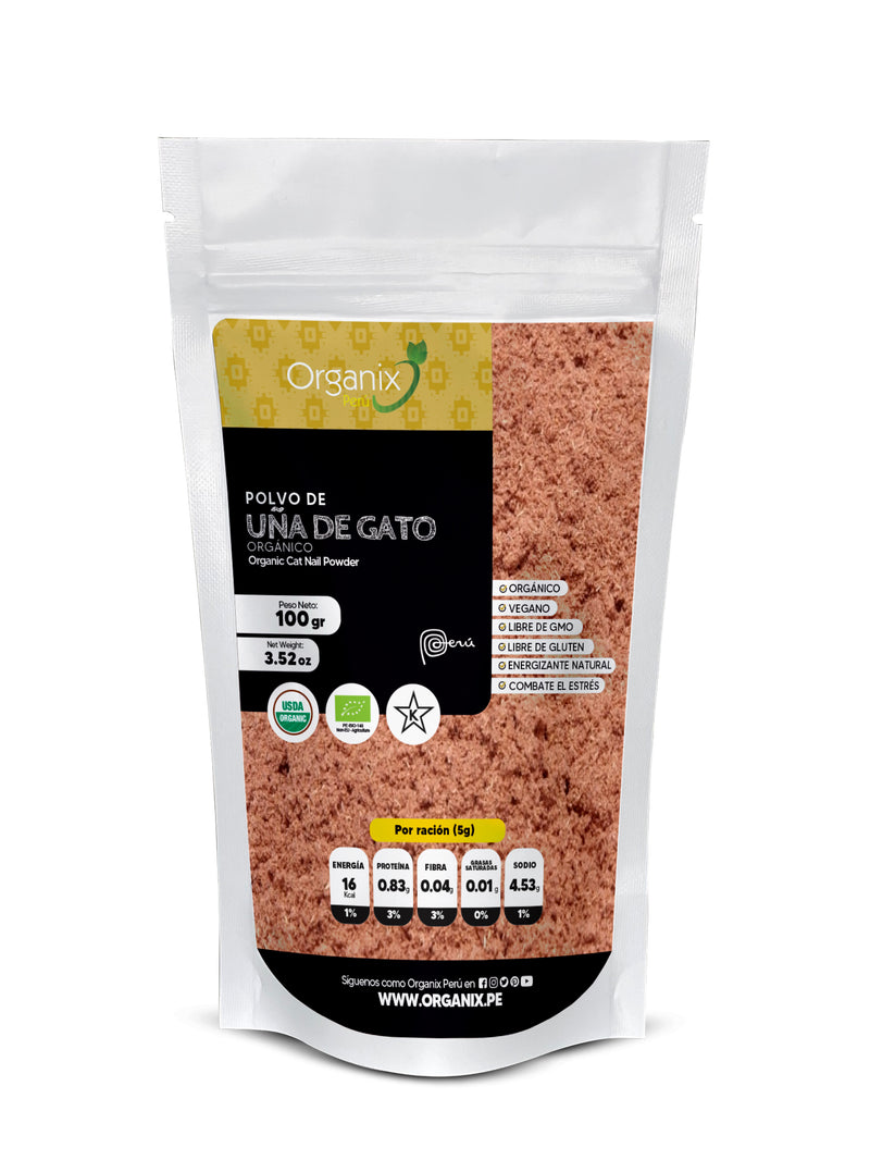 Uña de Gato en Polvo Organix Perú 100% natural, antioxidante amazónico.