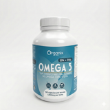 Cápsulas de Omega 3 EPA DHA 500 mg frasco frontal suplemento para corazón y cerebro