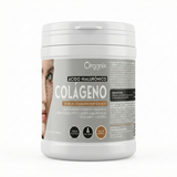 Colágeno Hidrolizado Tipo I con Ácido Hialurónico, Vitamina C y Biotina, mostrada de frente. El envase exhibe el nombre del producto, diseño gráfico limpio y presentación en polvo para mezcla.