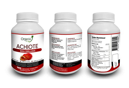 Cápsulas de Achiote Organix Perú - 1000mg x toma