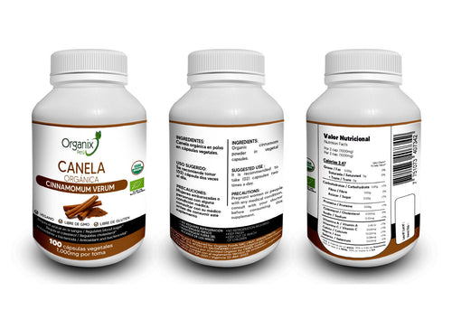 Cápsulas de Canela Organix Perú - 1000mg x toma