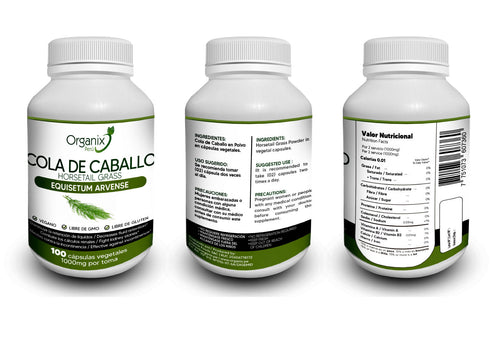 Cápsulas de Cola de Caballo Organix Perú - 1000mg x toma