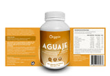 tiqueta posterior de cápsulas de aguaje Organix Perú con tabla nutricional y modo de consumo