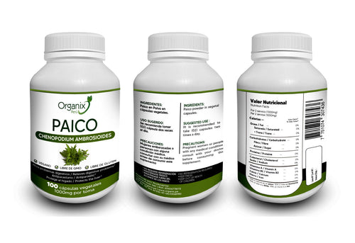 Cápsulas de Paico Organix Perú - 1000mg x toma