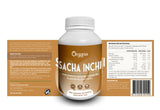 Etiqueta posterior de Cápsulas de Sacha Inchi Gelatinizado Organix Perú con tabla nutricional, ingredientes y valores diarios