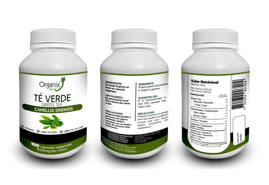 Cápsulas de Té Verde Organix Perú - 1000mg x toma
