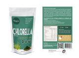 Etiqueta trasera Chlorella en Polvo Organix Perú tabla nutricional