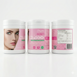 Etiqueta trasera con tabla nutricional e ingredientes - Colágeno Hidrolizado MARINO con Camu-camu, ácido hialurónico y biotina - Organix Perú 450 g