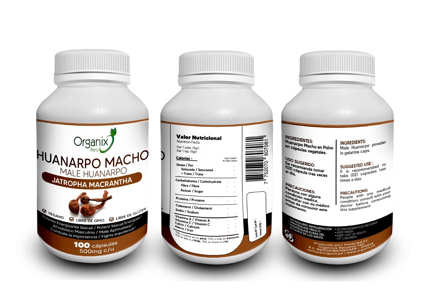 Cápsulas de Huanarpo Macho - Organix Perú
