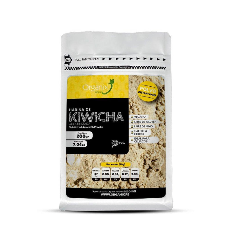 Harina de Kiwicha Gelatinizada Organix Perú – Súper alimento andino rico en proteínas y fibra.