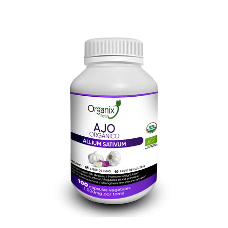 Cápsulas de Ajo Orgánico - 1000mg x toma